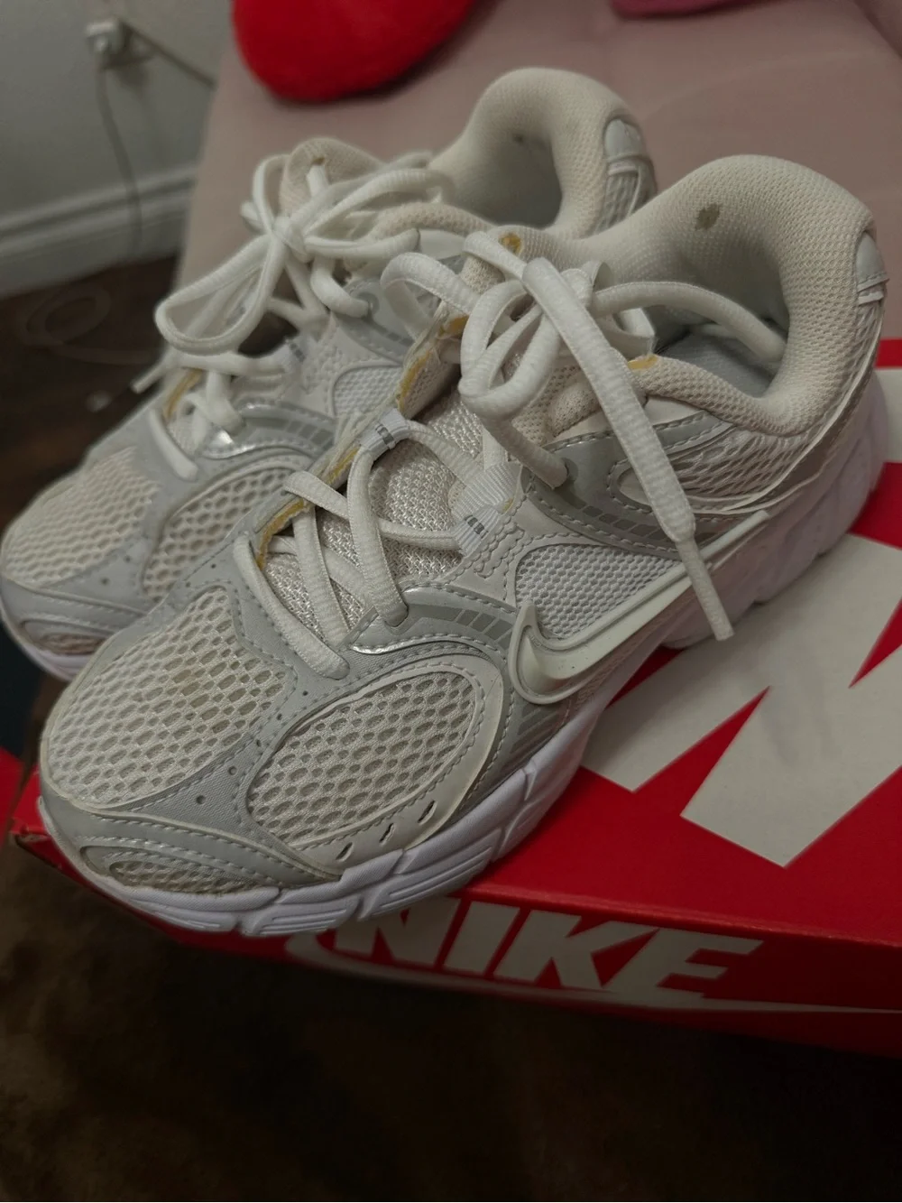 Nike White Kids' Mesh & Synthetic Sneakers